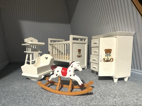 White baby cot dresser high - baby,