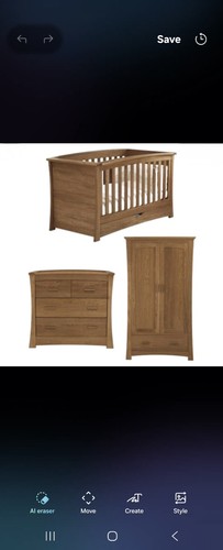 3pc nursery furniture set - nursery, cot